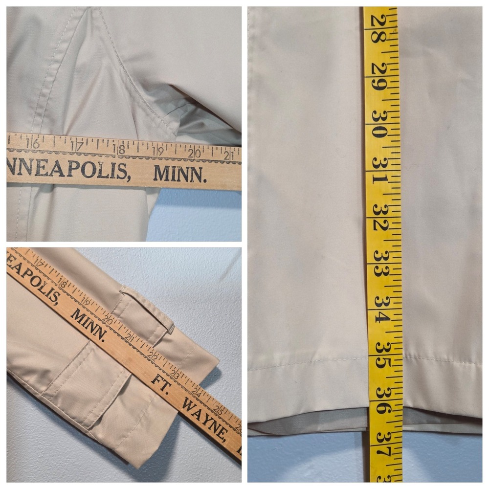 Lands End Womens Tan Trench Coat Classic Neutral Capsule Timeless Utility Size S - Picture 3 of 12
